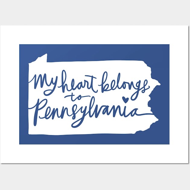 My Heart Belongs To Pennsylvania: State Pride Calligraphy Wall Art by Tessa McSorley